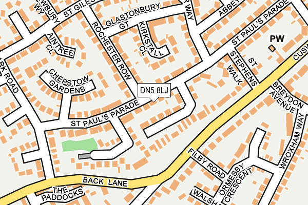 DN5 8LJ map - OS OpenMap – Local (Ordnance Survey)