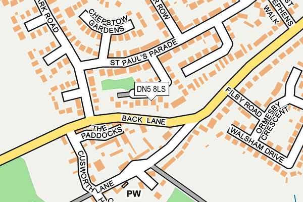 DN5 8LS map - OS OpenMap – Local (Ordnance Survey)