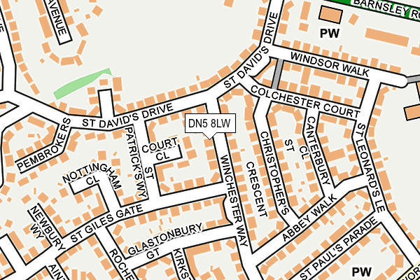 DN5 8LW map - OS OpenMap – Local (Ordnance Survey)