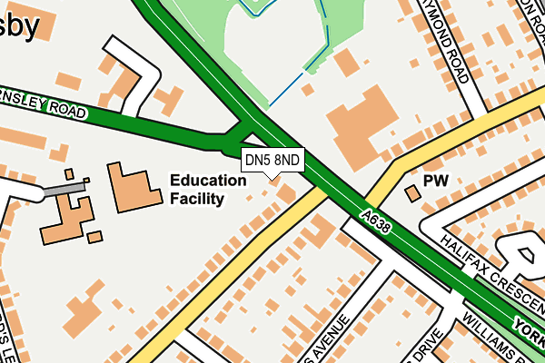 DN5 8ND map - OS OpenMap – Local (Ordnance Survey)