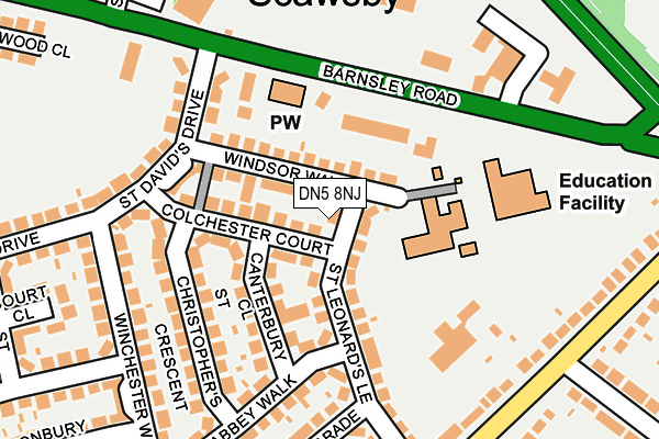 DN5 8NJ map - OS OpenMap – Local (Ordnance Survey)