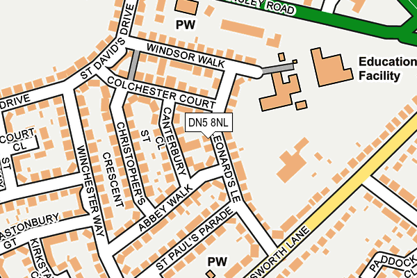 DN5 8NL map - OS OpenMap – Local (Ordnance Survey)