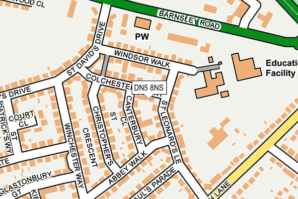 DN5 8NS map - OS OpenMap – Local (Ordnance Survey)