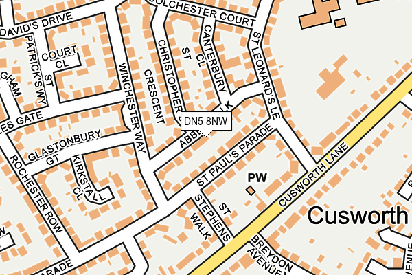 DN5 8NW map - OS OpenMap – Local (Ordnance Survey)