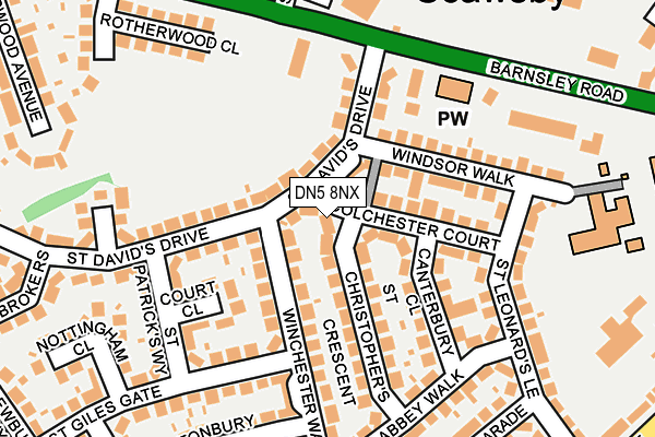 DN5 8NX map - OS OpenMap – Local (Ordnance Survey)