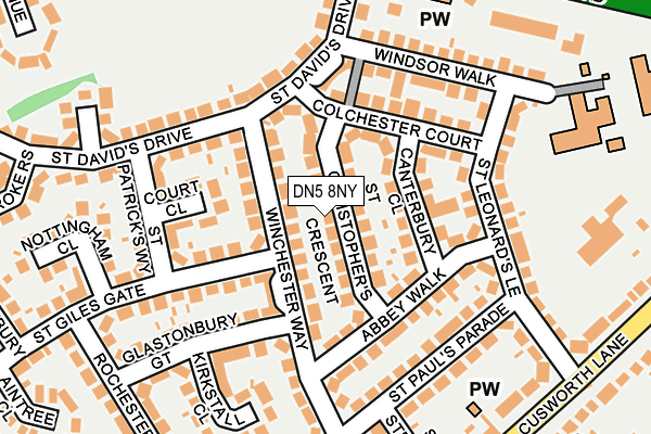 DN5 8NY map - OS OpenMap – Local (Ordnance Survey)