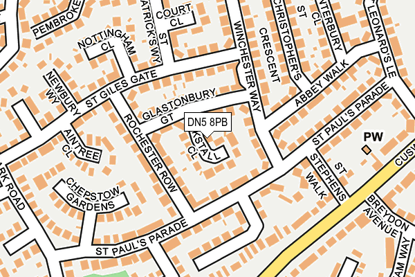DN5 8PB map - OS OpenMap – Local (Ordnance Survey)