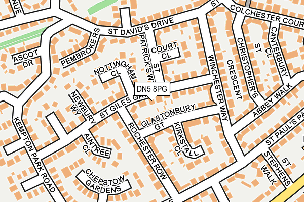 DN5 8PG map - OS OpenMap – Local (Ordnance Survey)