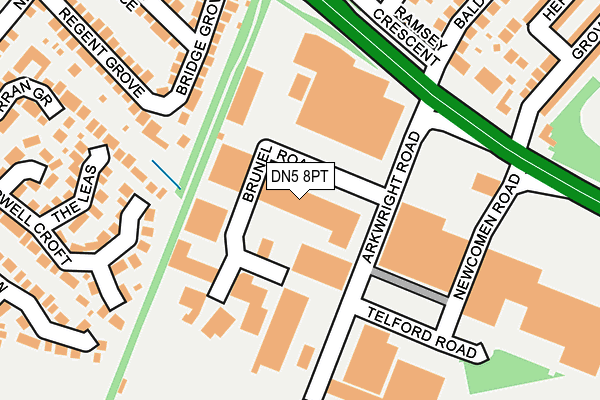 DN5 8PT map - OS OpenMap – Local (Ordnance Survey)