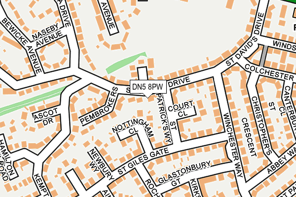 DN5 8PW map - OS OpenMap – Local (Ordnance Survey)