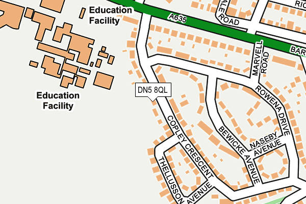 DN5 8QL map - OS OpenMap – Local (Ordnance Survey)