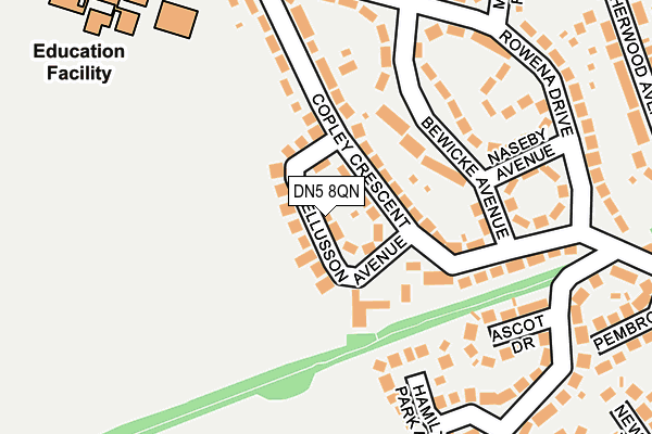 DN5 8QN map - OS OpenMap – Local (Ordnance Survey)