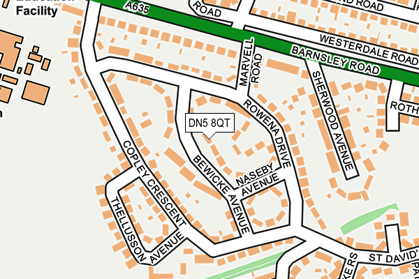 DN5 8QT map - OS OpenMap – Local (Ordnance Survey)