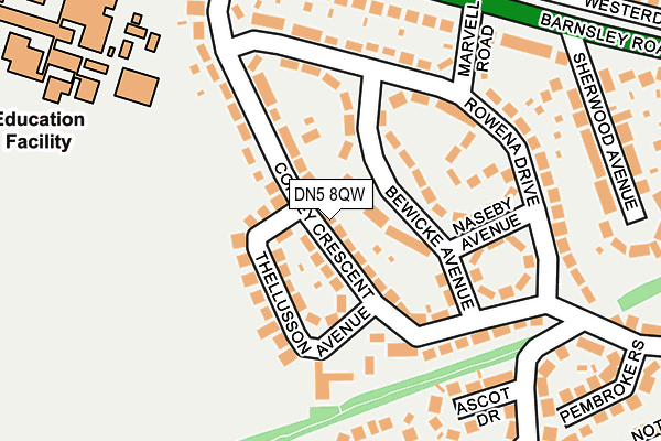 DN5 8QW map - OS OpenMap – Local (Ordnance Survey)