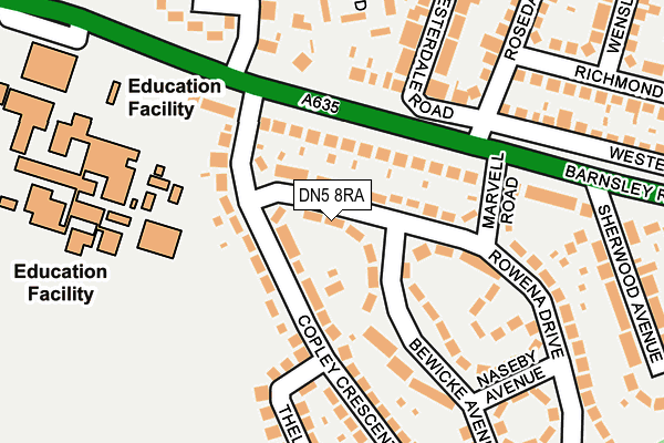 DN5 8RA map - OS OpenMap – Local (Ordnance Survey)