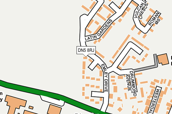 DN5 8RJ map - OS OpenMap – Local (Ordnance Survey)