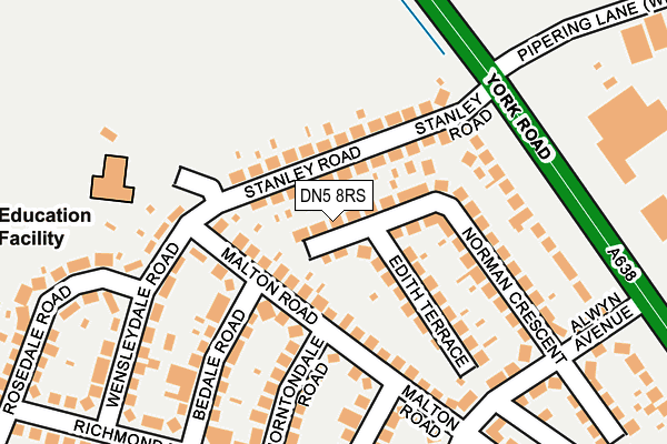 DN5 8RS map - OS OpenMap – Local (Ordnance Survey)