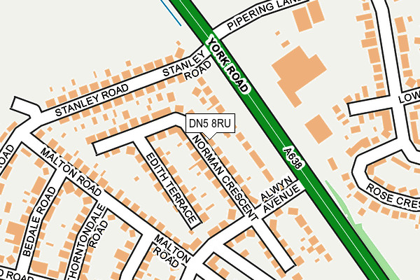 DN5 8RU map - OS OpenMap – Local (Ordnance Survey)