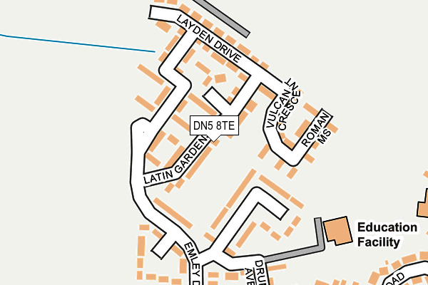 DN5 8TE map - OS OpenMap – Local (Ordnance Survey)