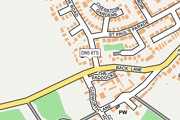 DN5 8TS map - OS OpenMap – Local (Ordnance Survey)
