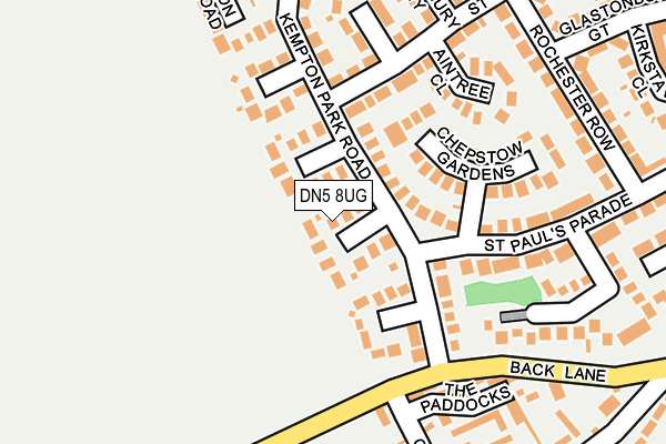 DN5 8UG map - OS OpenMap – Local (Ordnance Survey)