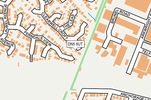DN5 8UT map - OS OpenMap – Local (Ordnance Survey)