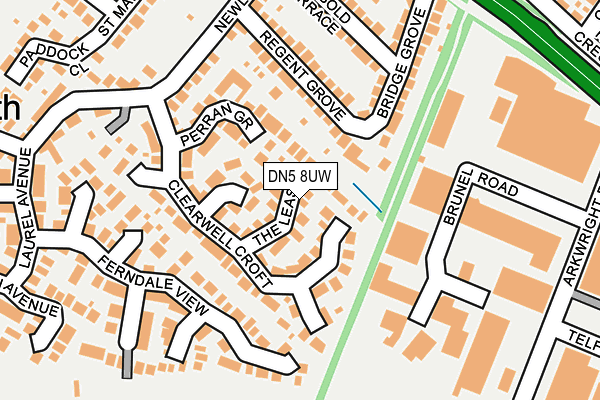 DN5 8UW map - OS OpenMap – Local (Ordnance Survey)