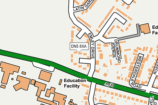 DN5 8XA map - OS OpenMap – Local (Ordnance Survey)