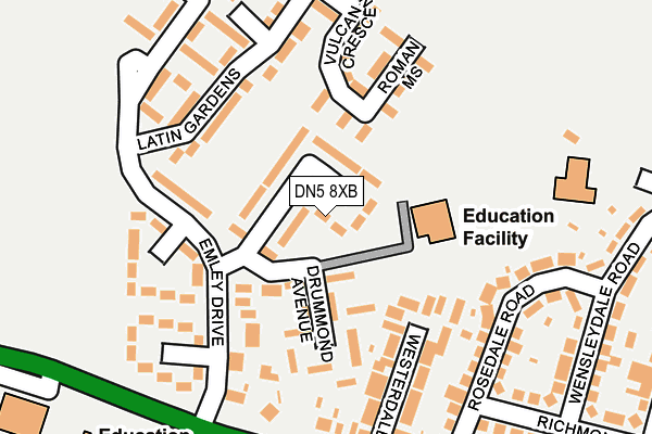 DN5 8XB map - OS OpenMap – Local (Ordnance Survey)