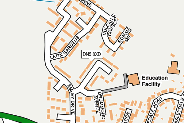 DN5 8XD map - OS OpenMap – Local (Ordnance Survey)