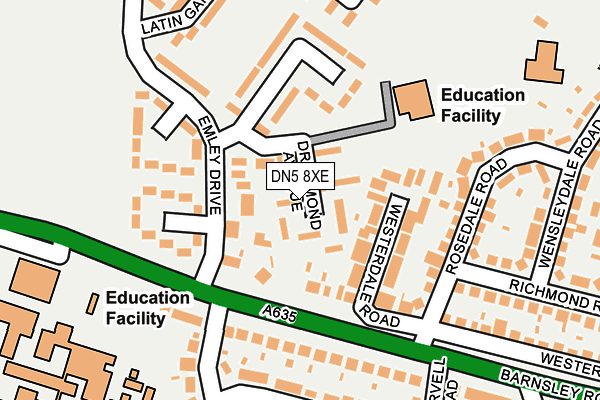 DN5 8XE map - OS OpenMap – Local (Ordnance Survey)