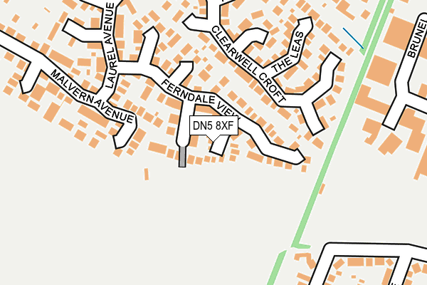 DN5 8XF map - OS OpenMap – Local (Ordnance Survey)
