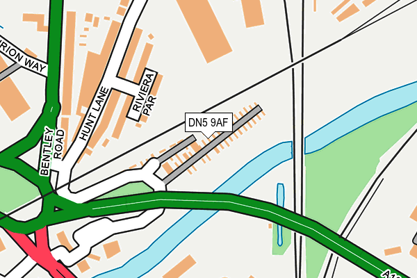 DN5 9AF map - OS OpenMap – Local (Ordnance Survey)