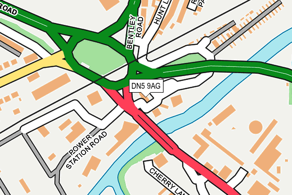 DN5 9AG map - OS OpenMap – Local (Ordnance Survey)