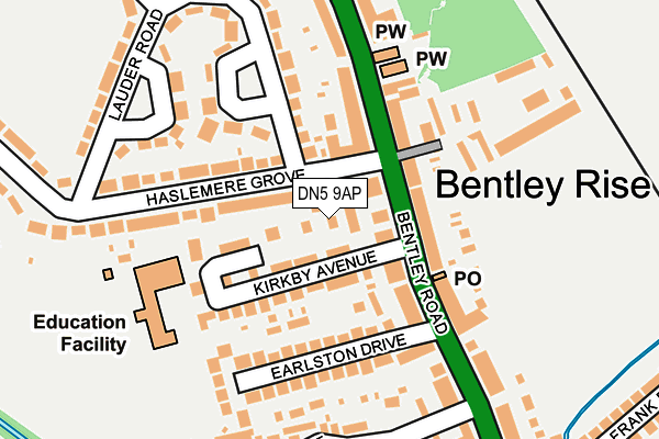 DN5 9AP map - OS OpenMap – Local (Ordnance Survey)