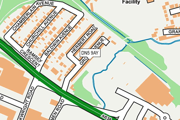 DN5 9AY map - OS OpenMap – Local (Ordnance Survey)