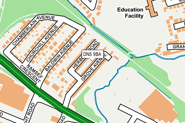 DN5 9BA map - OS OpenMap – Local (Ordnance Survey)