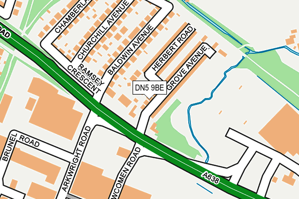 DN5 9BE map - OS OpenMap – Local (Ordnance Survey)