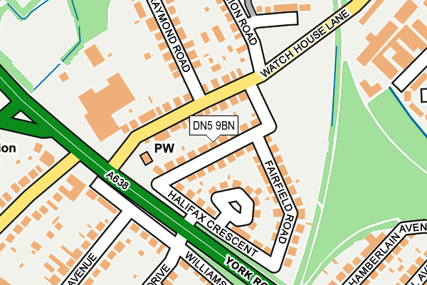 DN5 9BN map - OS OpenMap – Local (Ordnance Survey)