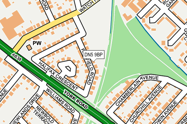 DN5 9BP map - OS OpenMap – Local (Ordnance Survey)