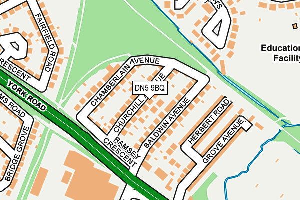 DN5 9BQ map - OS OpenMap – Local (Ordnance Survey)