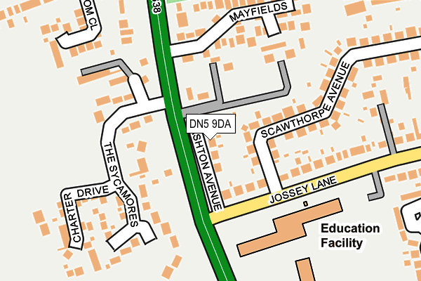 DN5 9DA map - OS OpenMap – Local (Ordnance Survey)