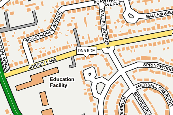 DN5 9DE map - OS OpenMap – Local (Ordnance Survey)