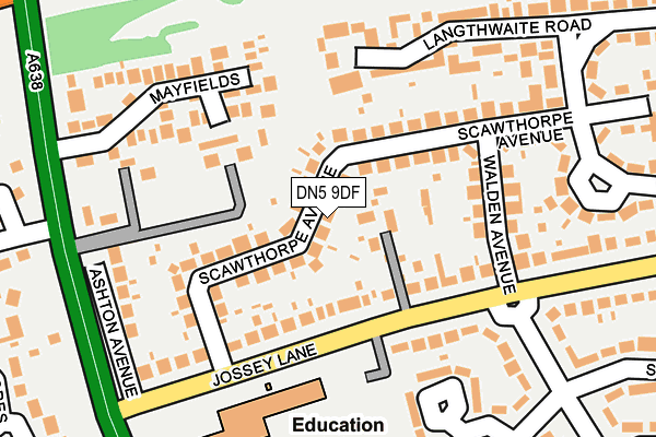 DN5 9DF map - OS OpenMap – Local (Ordnance Survey)