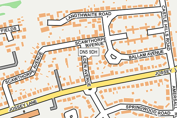 DN5 9DH map - OS OpenMap – Local (Ordnance Survey)