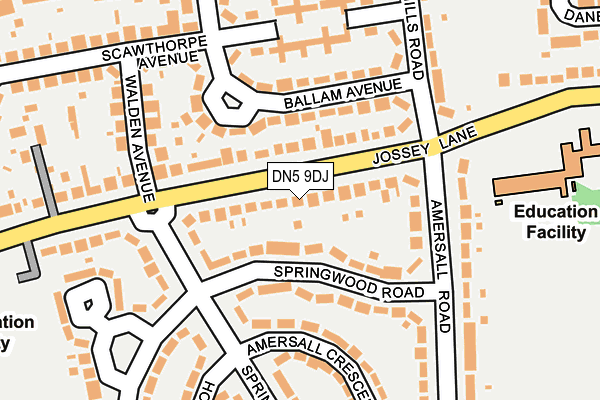 DN5 9DJ map - OS OpenMap – Local (Ordnance Survey)