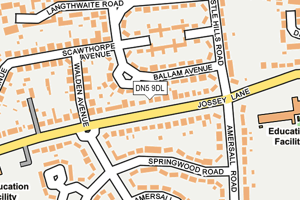 DN5 9DL map - OS OpenMap – Local (Ordnance Survey)