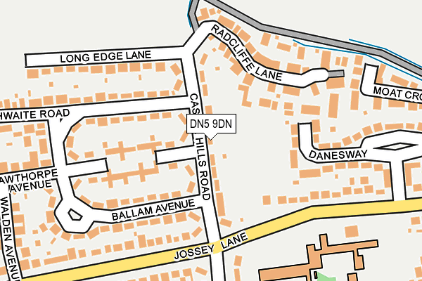 DN5 9DN map - OS OpenMap – Local (Ordnance Survey)