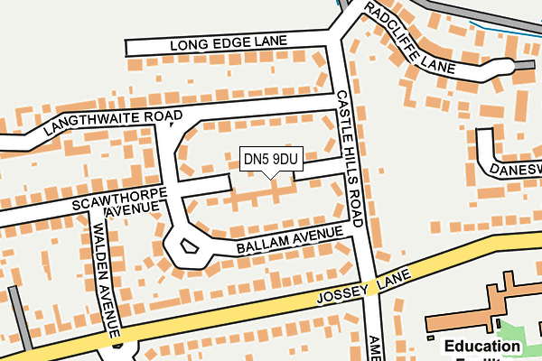 DN5 9DU map - OS OpenMap – Local (Ordnance Survey)