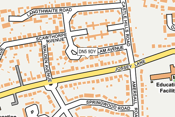 DN5 9DY map - OS OpenMap – Local (Ordnance Survey)